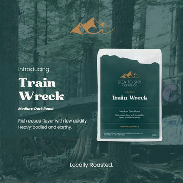 train wreck med dark roast
