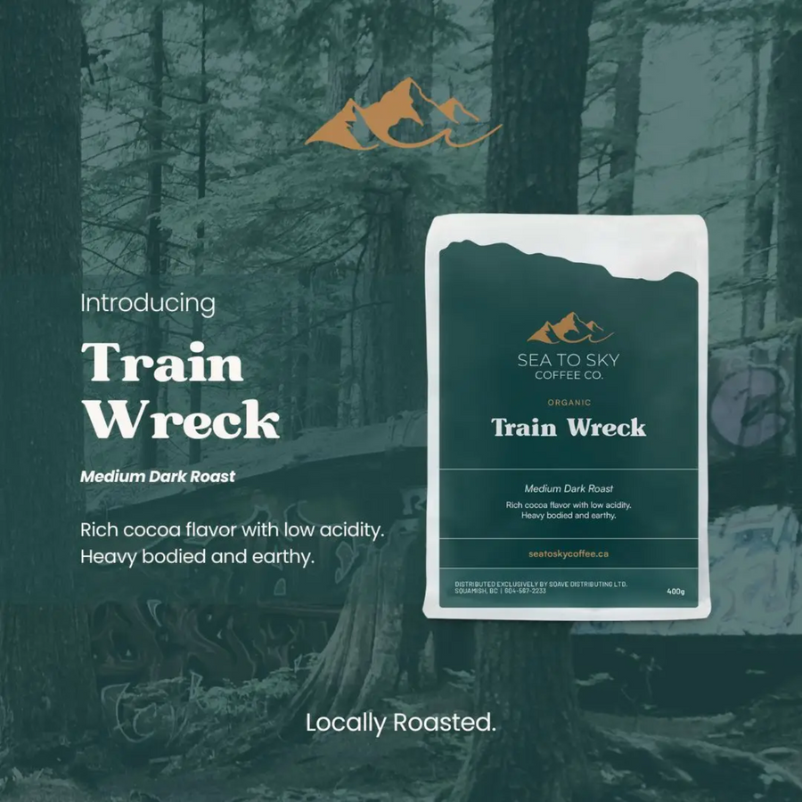 train wreck med dark roast
